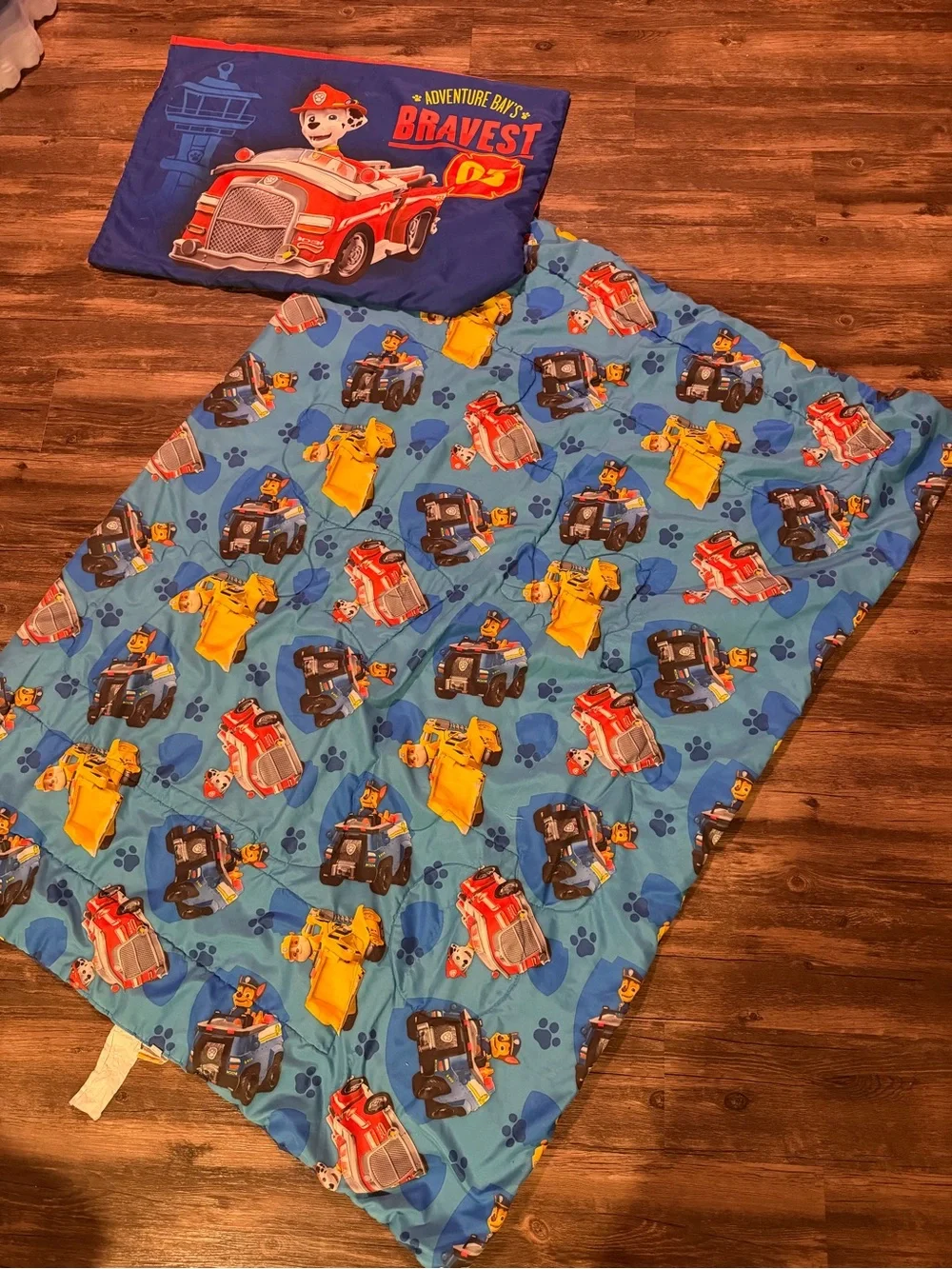 Paw Patrol Kids Bedding Set - Blue & Red REVERSIBLE